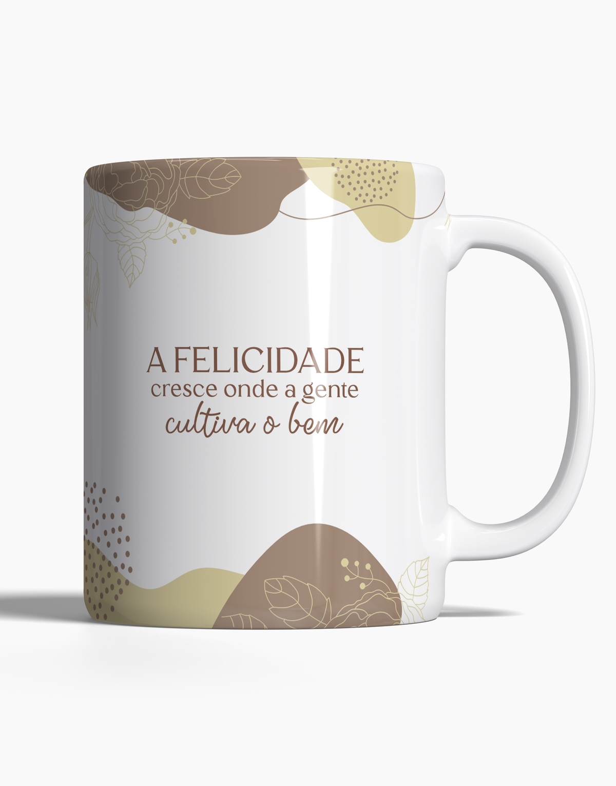 Caneca A Felicidade Cresce Onde é Bem Cultivada - 123 Canecas Caneca Personalizada 1 